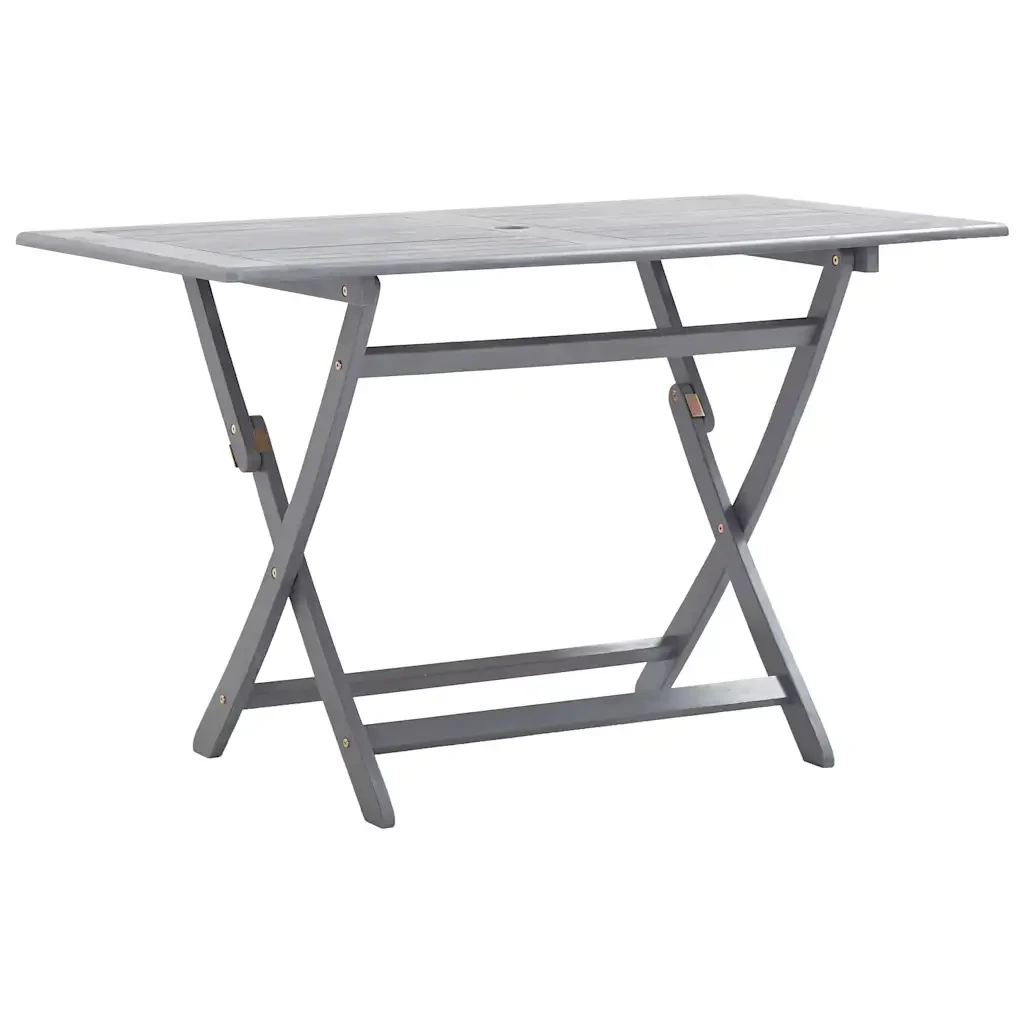Set da Pranzo per Giardino 7 pz Legno Massello di Acacia Grigio - Image 3