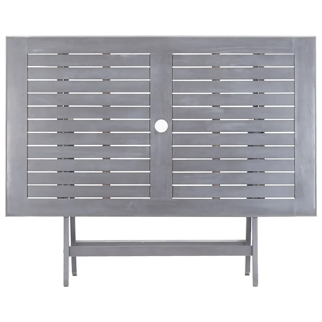 Set da Pranzo per Giardino 7 pz Legno Massello di Acacia Grigio - Image 4