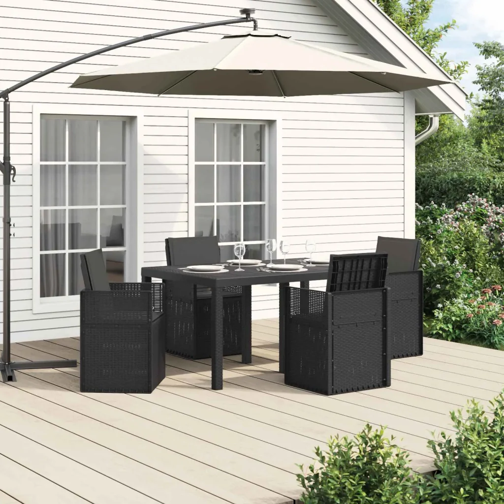 Set da Pranzo per Giardino con cuscino 5 pcs Antracite PP 3430056