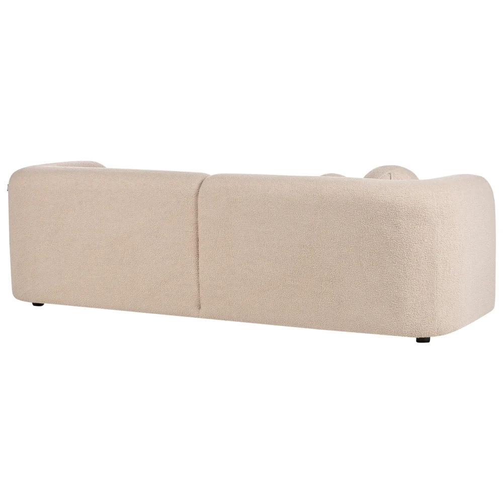 Set da salotto composto da divano e poltrona in bouclè beige 4 posti con cuscini aggiuntivi stile glamour retrò soggiorno - Image 6