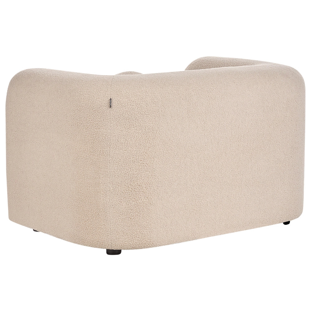 Set da salotto composto da divano e poltrona in bouclè beige 4 posti con cuscini aggiuntivi stile glamour retrò soggiorno - Image 9