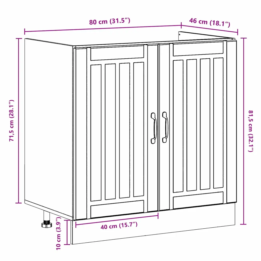 Mobiletto per lavabo Lucca 2 pcs Bianco Legno multistrato 3315011 - Image 10