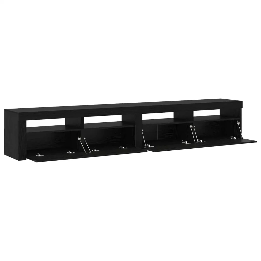 Mobile TV 2 pcs Rovere Nero 240 x 35 x 40 cm Legno multistrato 3332491 - Image 6