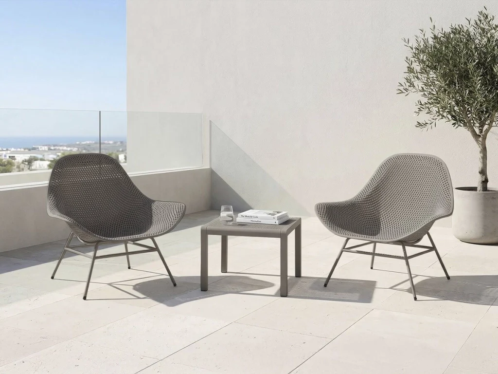 Set di 2 poltrone da giardino "Soléna" con tavolino - Taupe - Image 2