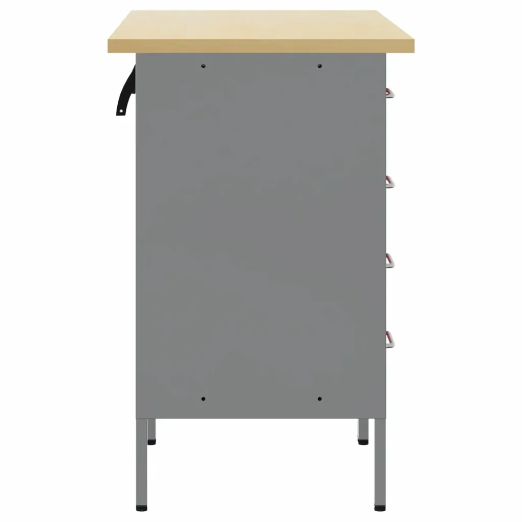 Mobile da lavoro 2 pcs Rosso e Grigio 100 x 55 x 85 cm 3321365 - Image 7