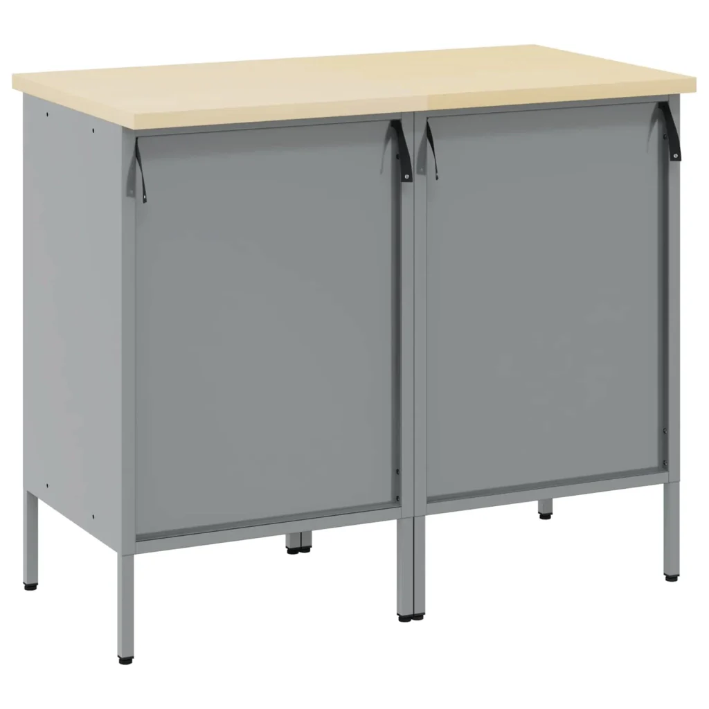 Mobile da lavoro 2 pcs Rosso e Grigio 100 x 55 x 85 cm 3321365 - Image 8