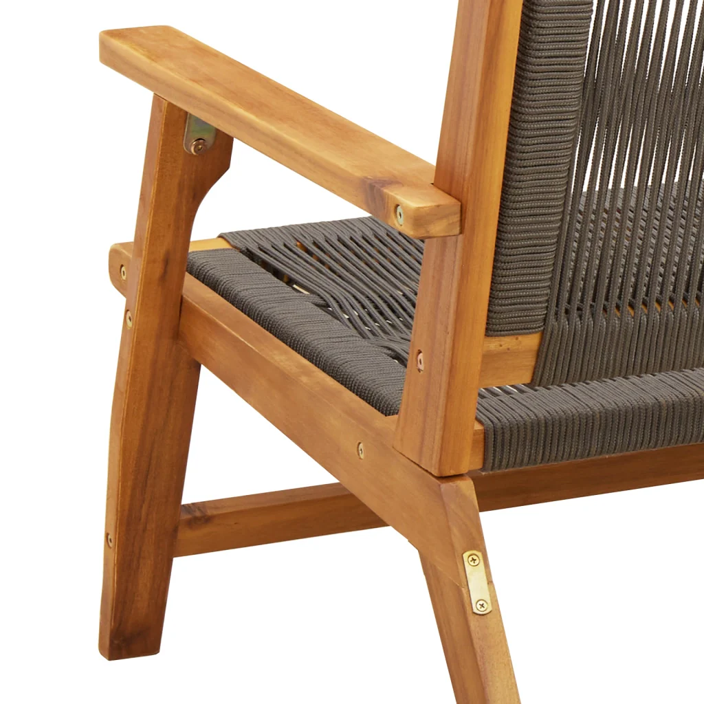 Set di 2 sedie da giardino grigie 67x78x73 cm in legno massello di acacia - Image 10