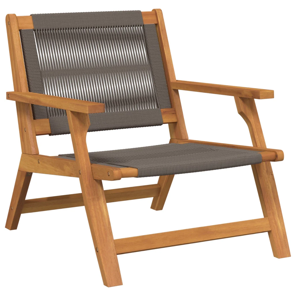 Set di 2 sedie da giardino grigie 67x78x73 cm in legno massello di acacia - Image 4