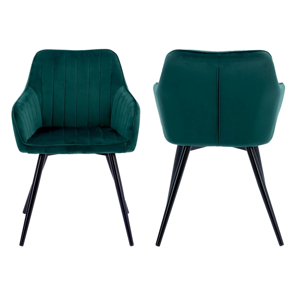 Set di 2 sedie in velluto verde BERTILLE - Image 4