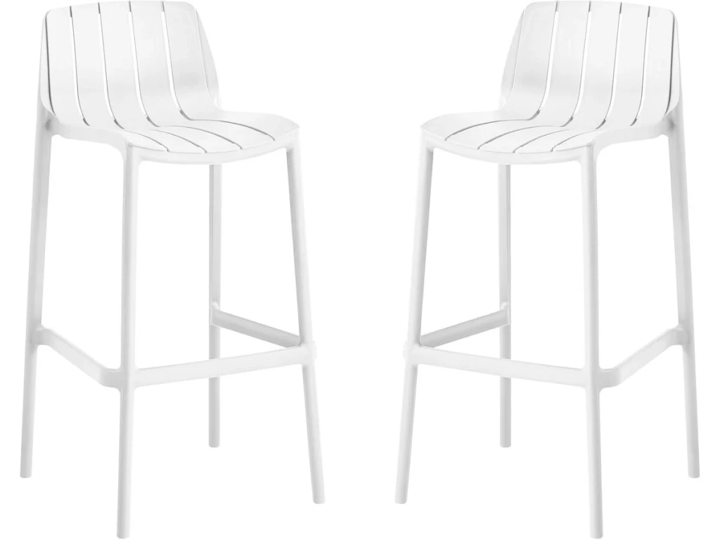 Set di 2 seggioloni da giardino impilabili "Vaena" - Bianco