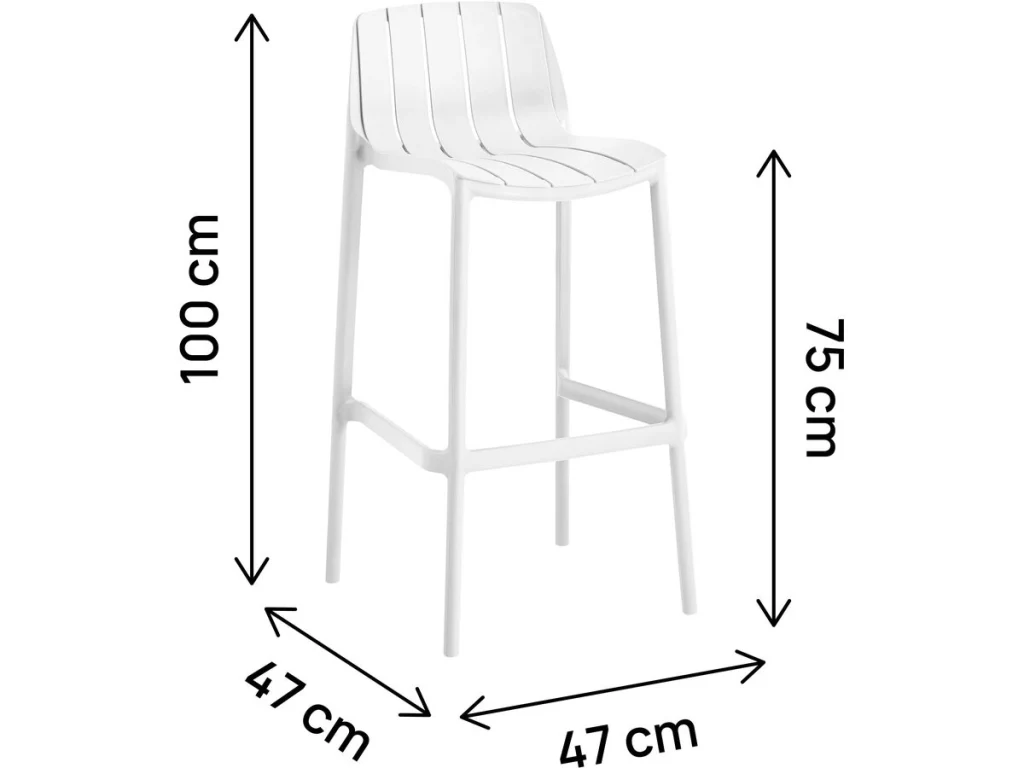 Set di 2 seggioloni da giardino impilabili "Vaena" - Bianco - Image 3
