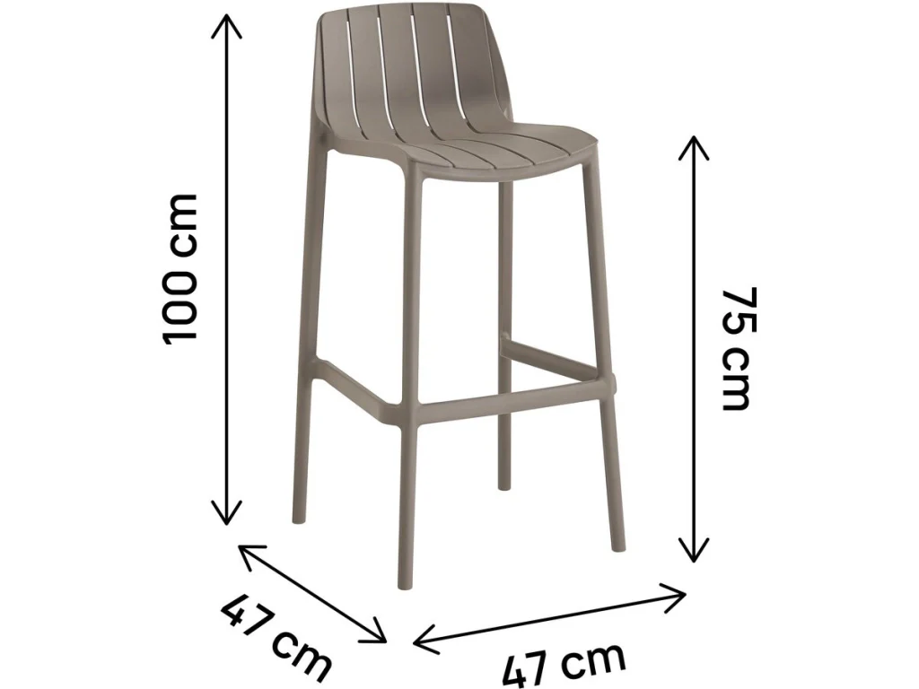 Set di 2 seggioloni da giardino impilabili "Vaena" - Taupe - Image 3