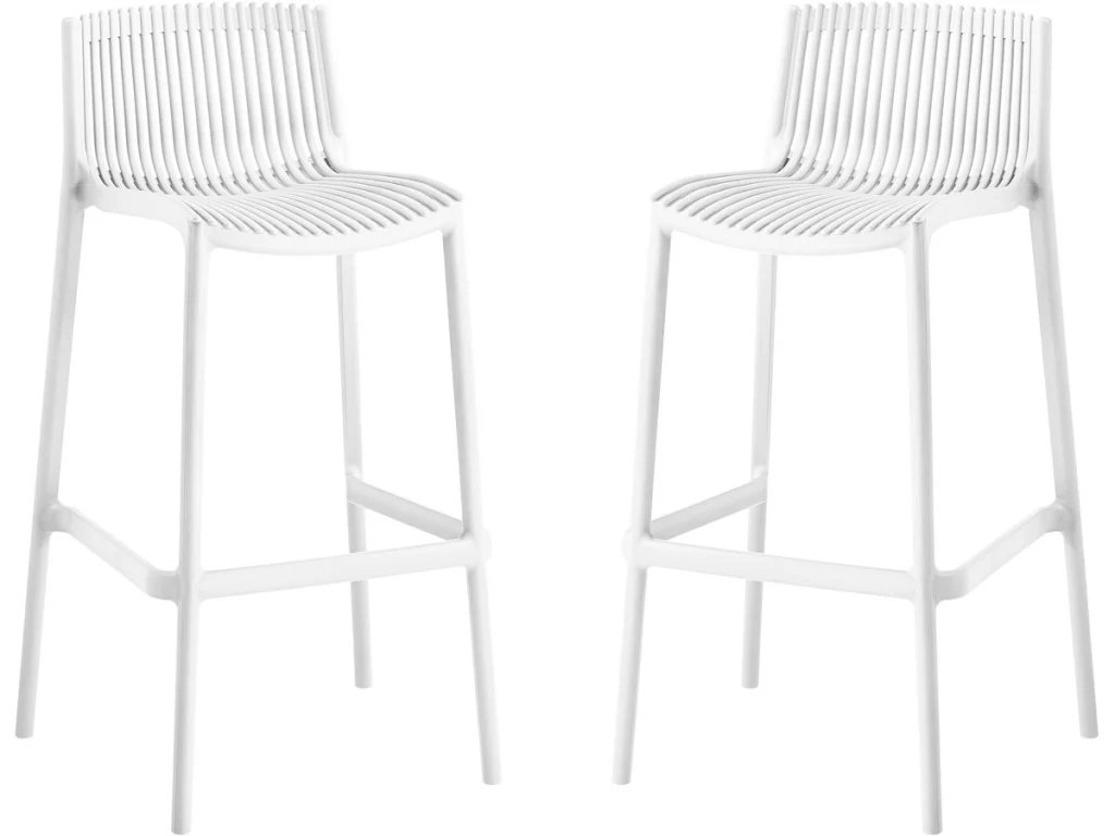 Set di 2 seggioloni impilabili in plastica "Néora" - Bianco