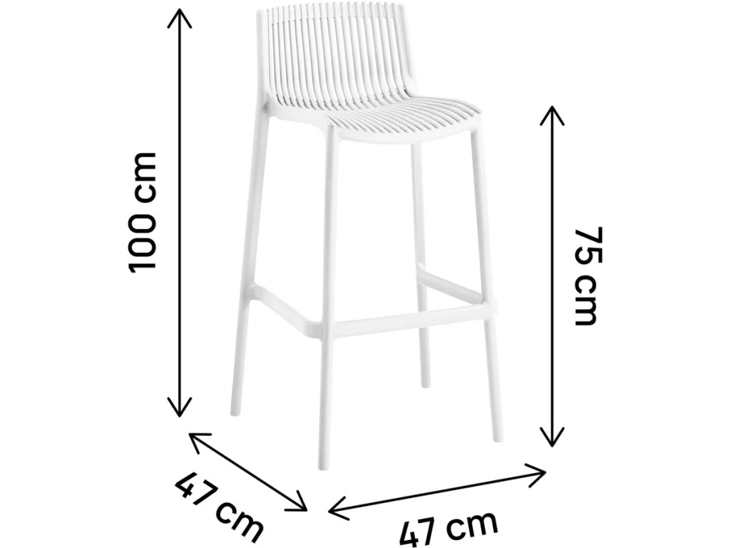 Set di 2 seggioloni impilabili in plastica "Néora" - Bianco - Image 3