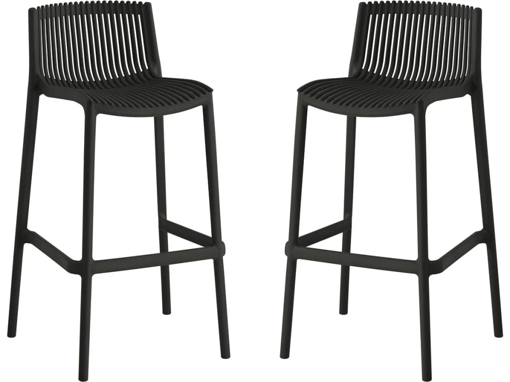 Set di 2 seggioloni impilabili in plastica "Néora" - Nero