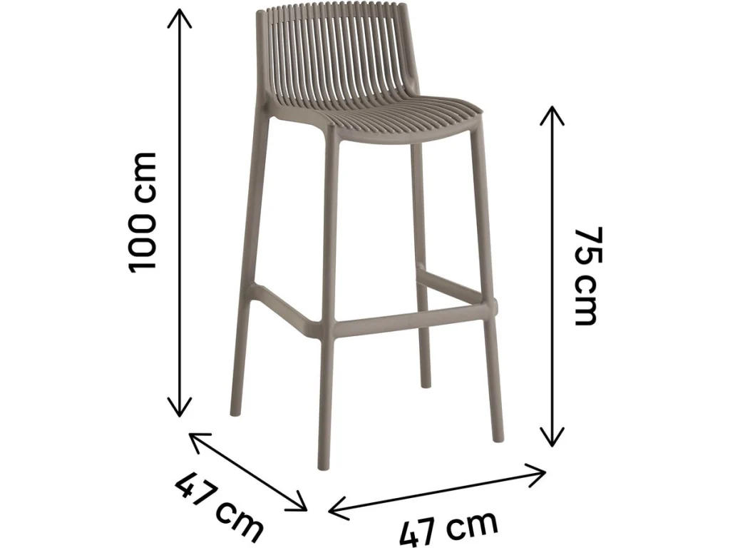 Set di 2 seggioloni impilabili in plastica "Néora" - Taupe - Image 3