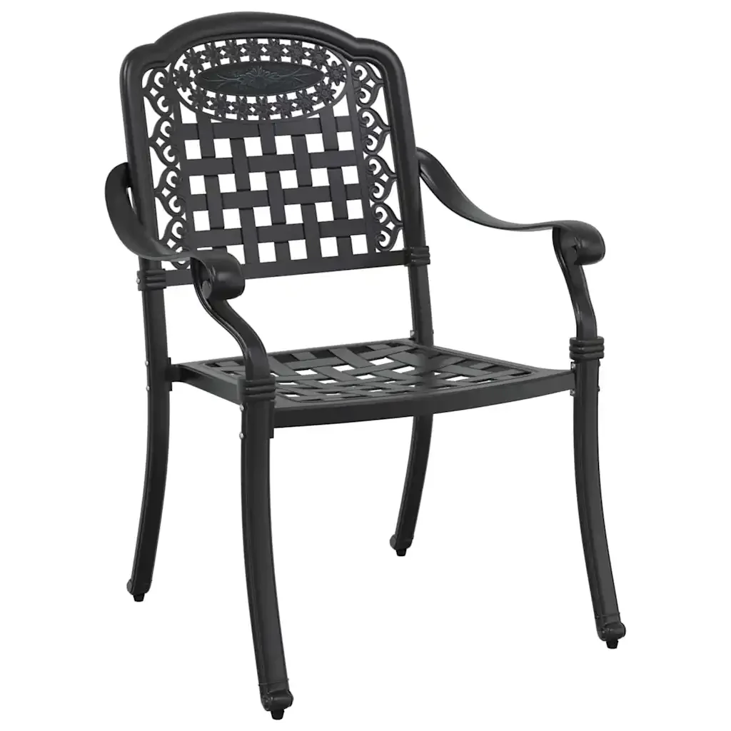 Set da Pranzo per Giardino 5 pcs Nero Alluminio 3334645 - Image 6