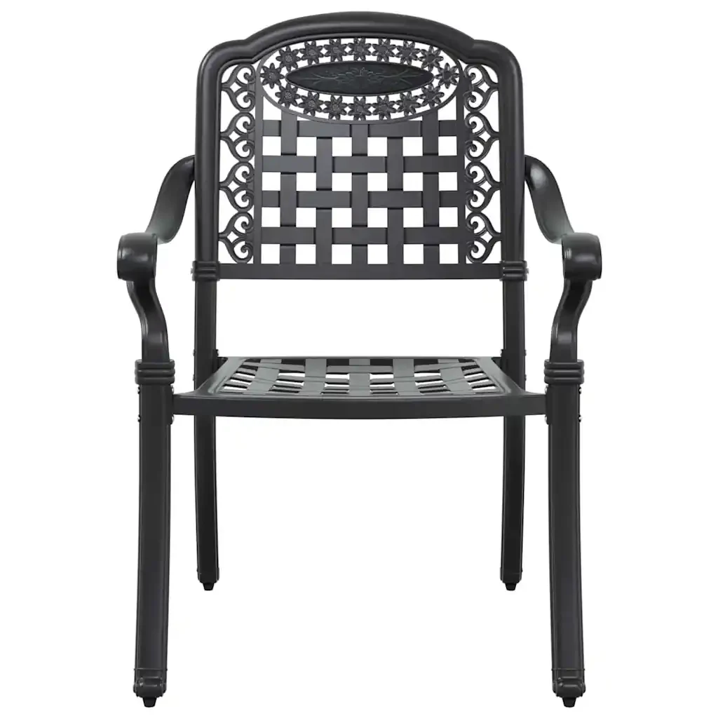 Set da Pranzo per Giardino 5 pcs Nero Alluminio 3334645 - Image 9