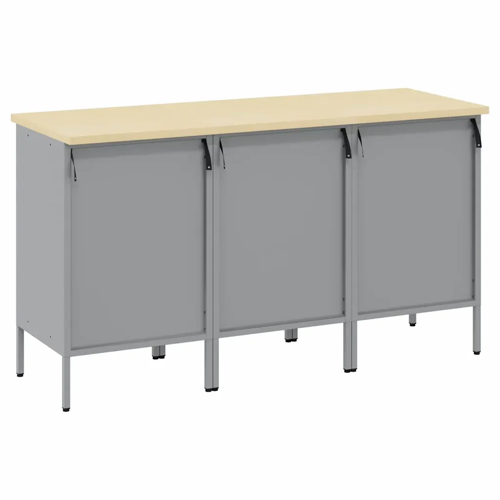 Mobile da lavoro 3 pcs Rosso e Grigio 150 x 55 x 85 cm 3321373 - Image 8