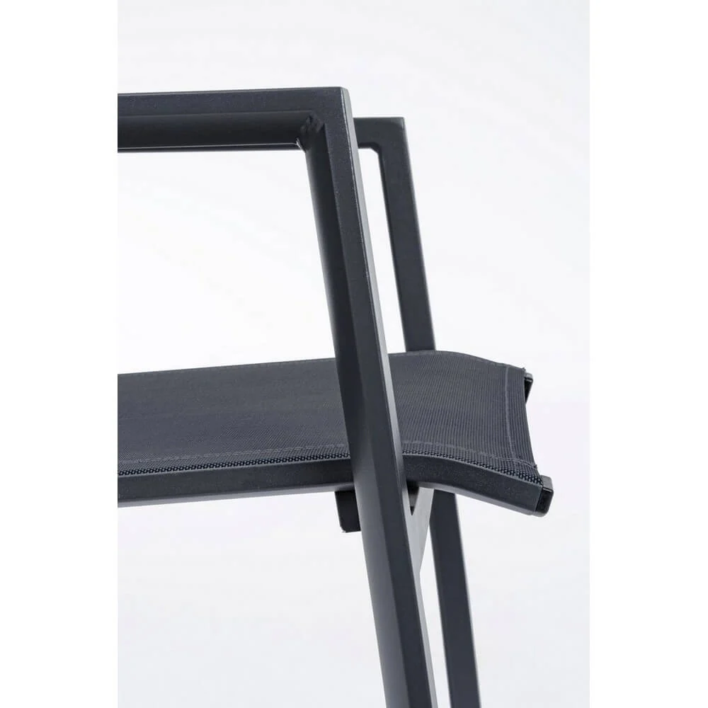 Set di 4 Sedie da Esterno con Braccioli in Alluminio e Textilene - SOLIDITY - Image 4