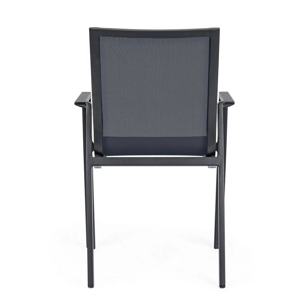 Set di 4 Sedie da Esterno con Braccioli in Alluminio e Textilene - SOLIDITY - Image 8