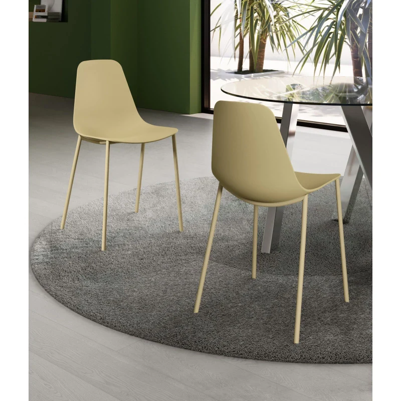 Set di 4 Sedie in polipropilene Frida 49cm X 48.5cm H 88cm Stones - Image 2