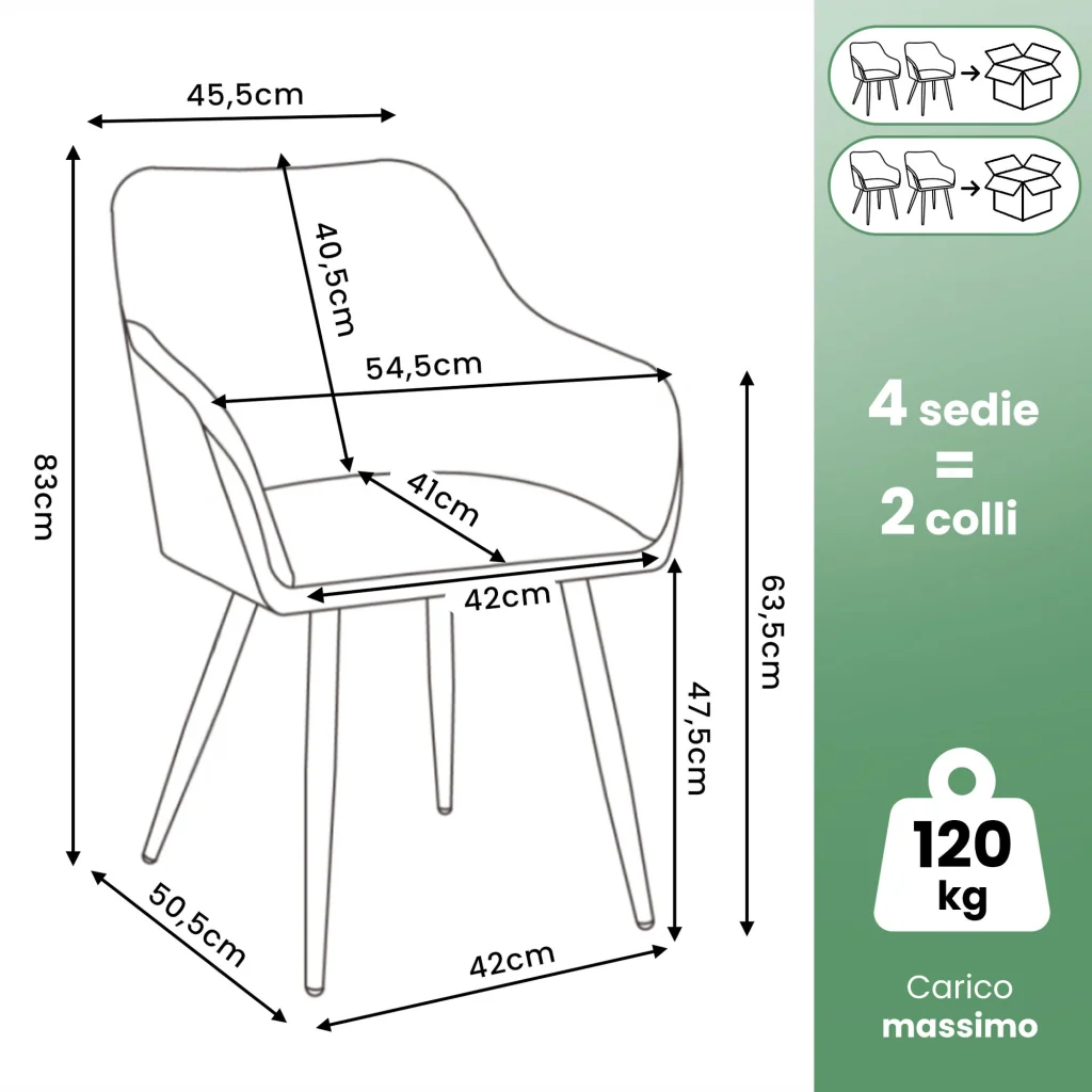 Set di 4 Sedie in velluto liscio ESTELLE Beige gambe nere - Image 3
