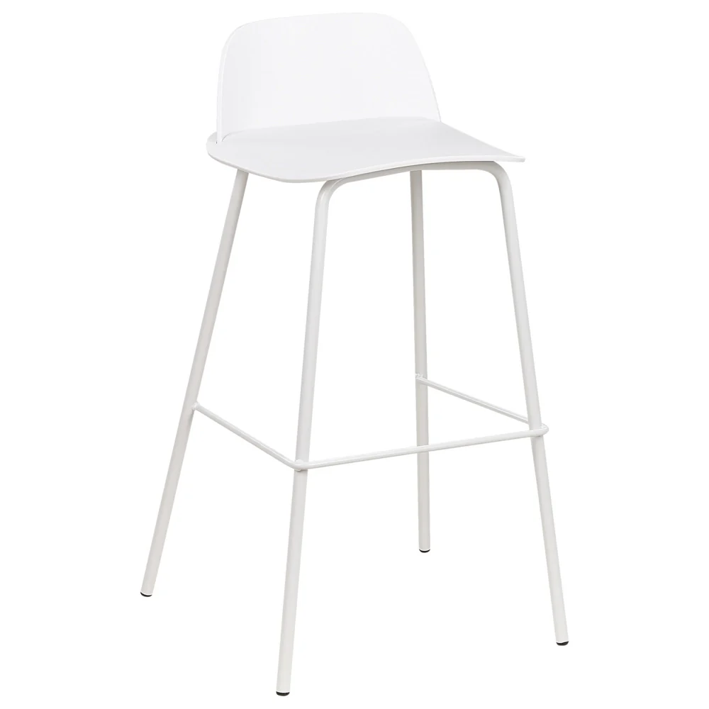 Set di 4 sgabelli da bar moderni in plastica bianca sintetica e gambe in metallo stile moderno contemporaneo - Image 2