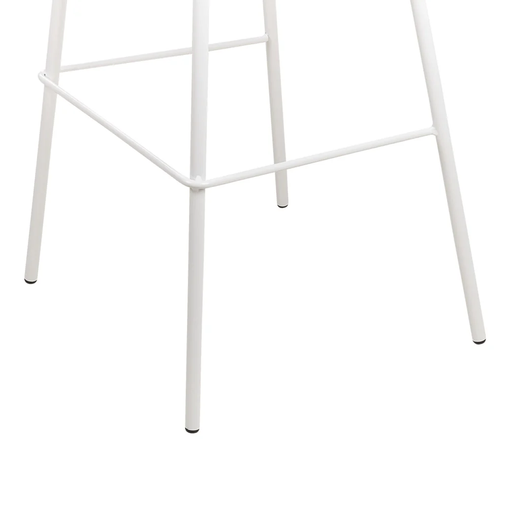 Set di 4 sgabelli da bar moderni in plastica bianca sintetica e gambe in metallo stile moderno contemporaneo - Image 7