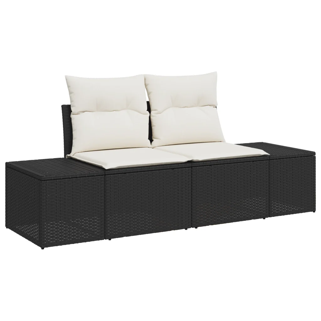Set di 6 divani da giardino con cuscini Nero Polyrattan - Image 4