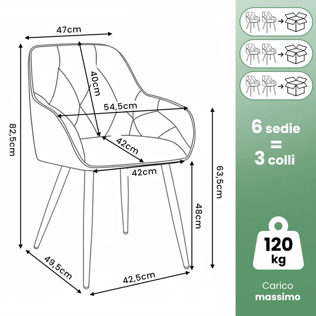 Set di 6 Sedie in velluto trapuntato DIAMANTE Turchese gambe nere - Image 3
