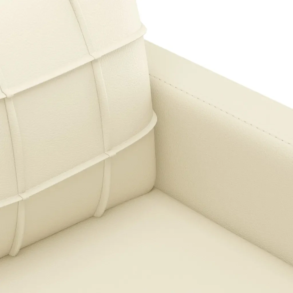 Set di Divani 2 pz con Cuscini Crema in Similpelle - Image 6