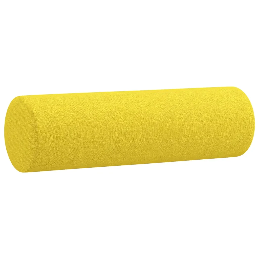 Set di Divani 2 pz con Cuscini Giallo Chiaro in Tessuto - Image 5