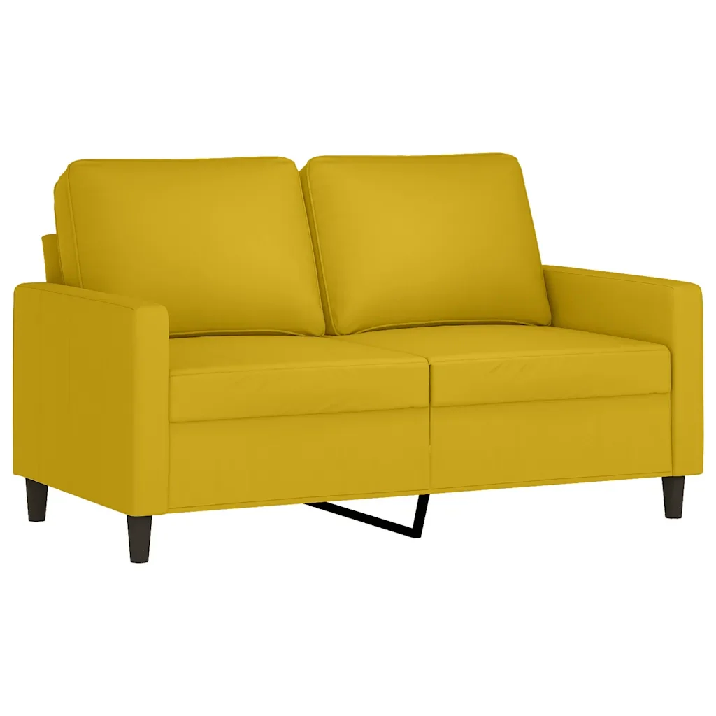 Set di Divani 2 pz con Cuscini giallo in Velluto - Image 3