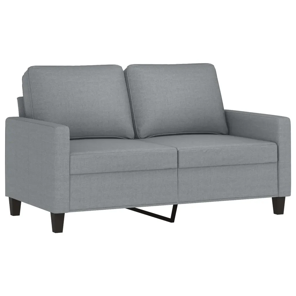 Set di Divani 2 pz con Cuscini Grigio Chiaro in Tessuto - Image 3