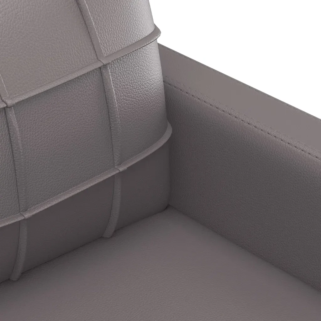 Set di Divani 2 pz con Cuscini Grigio in Similpelle - Image 4