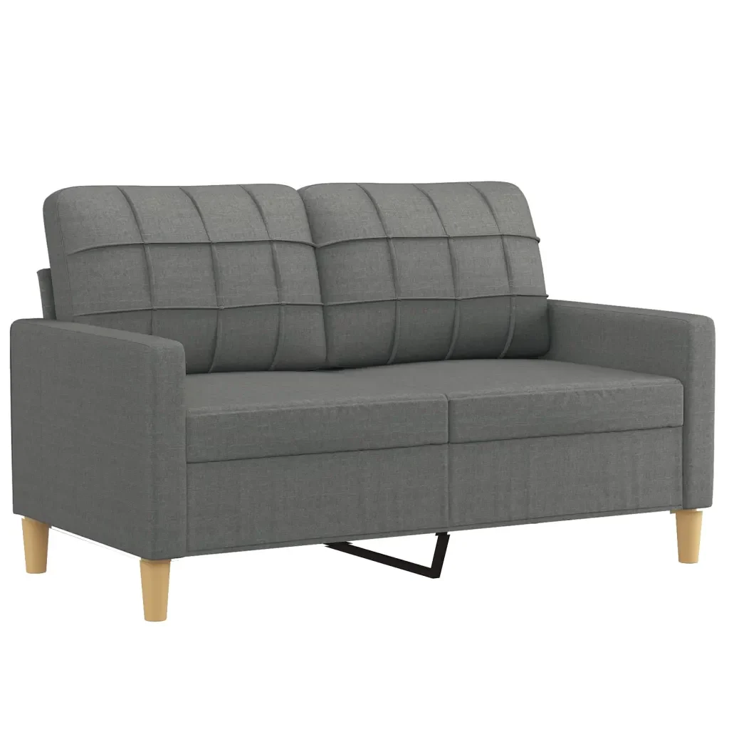 Set di Divani 2 pz con Cuscini Grigio Scuro in Tessuto - Image 3