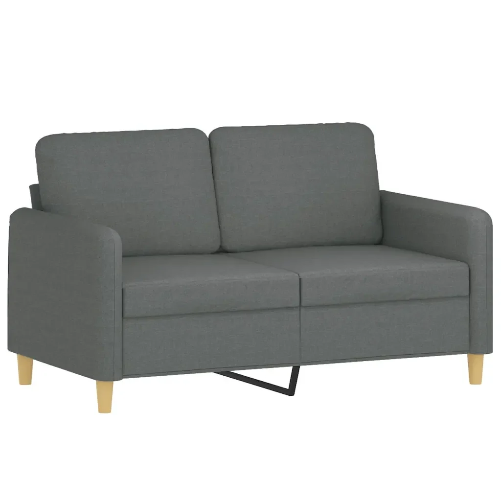Set di Divani 2 pz con Cuscini Grigio Scuro in Tessuto - Image 3