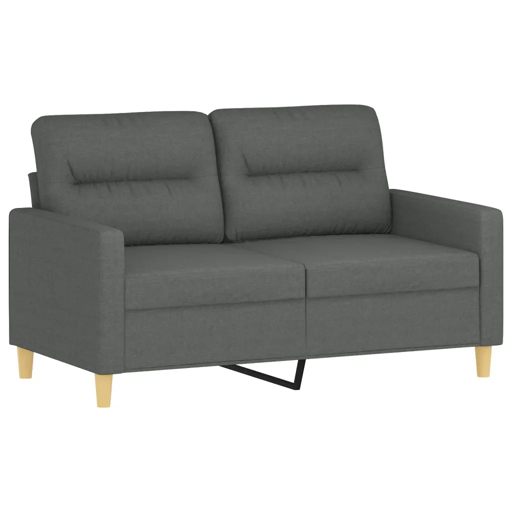 Set di Divani 2 pz con Cuscini Grigio Scuro in Tessuto - Image 3