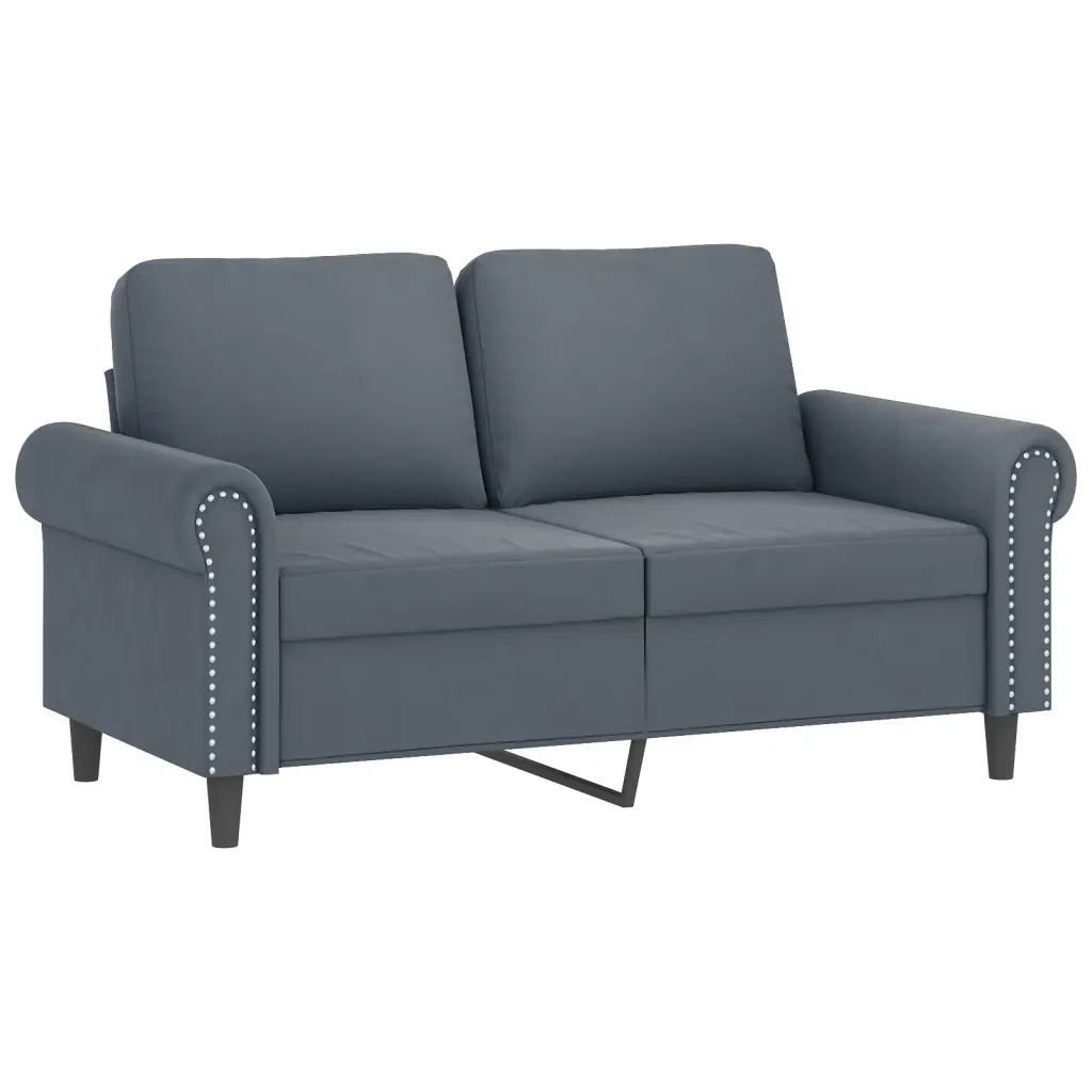 Set di Divani 2 pz con Cuscini Grigio Scuro in Velluto - Image 3