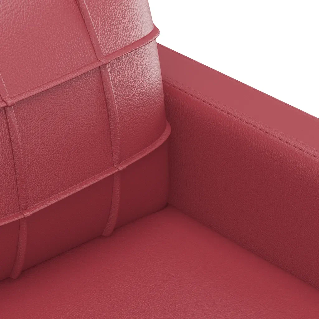 Set di Divani 2 pz con Cuscini Rosso Vino in Similpelle - Image 4