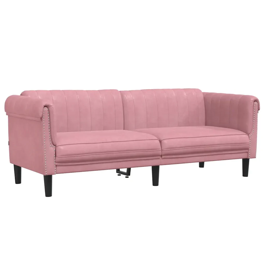 Set di Divani 2 pz Rosa in Velluto - Image 4