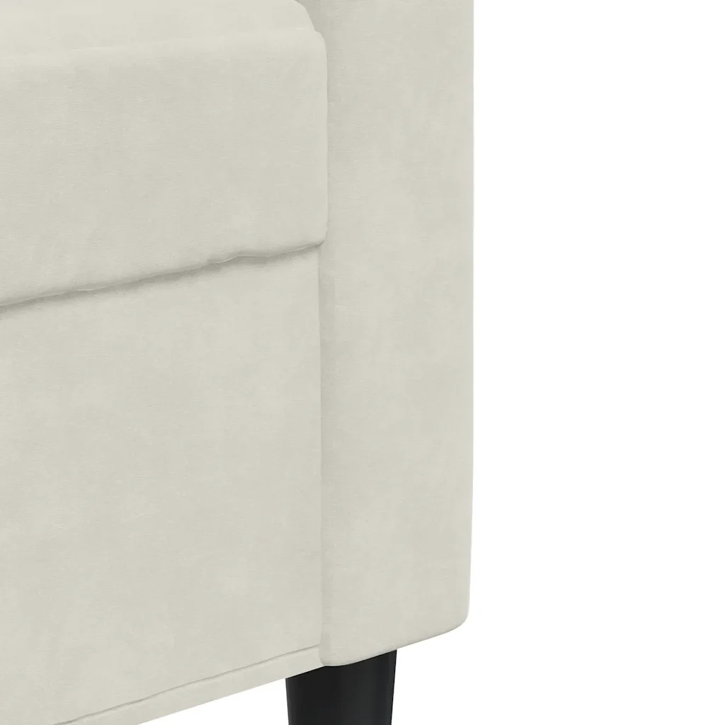 Set di Divani 3 pz con Cuscini Crema in Velluto - Image 7