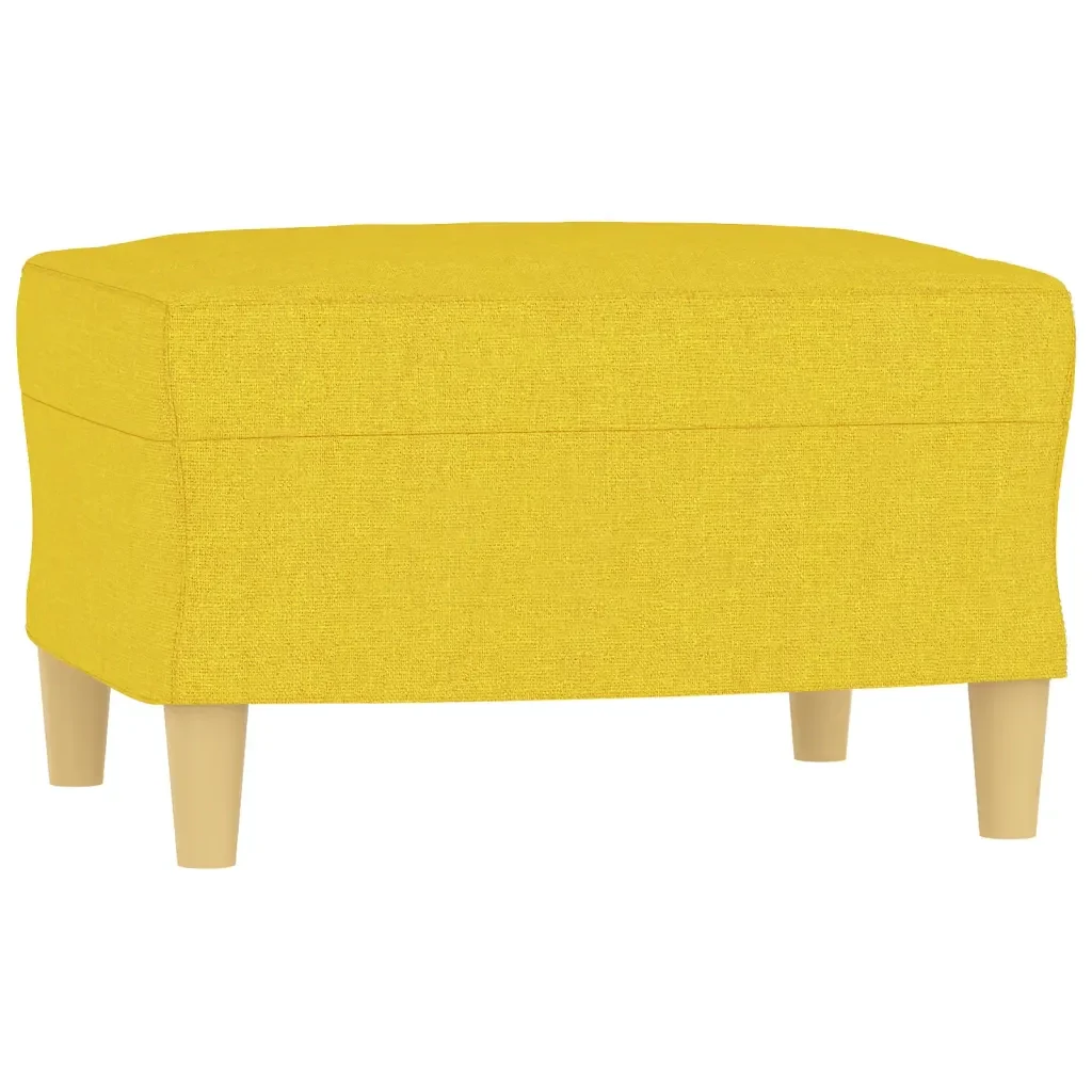 Set di Divani 3 pz con Cuscini Giallo Chiaro in Tessuto - Image 4