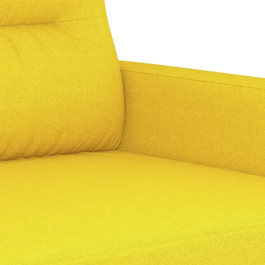 Set di Divani 3 pz con Cuscini Giallo Chiaro in Tessuto - Image 5