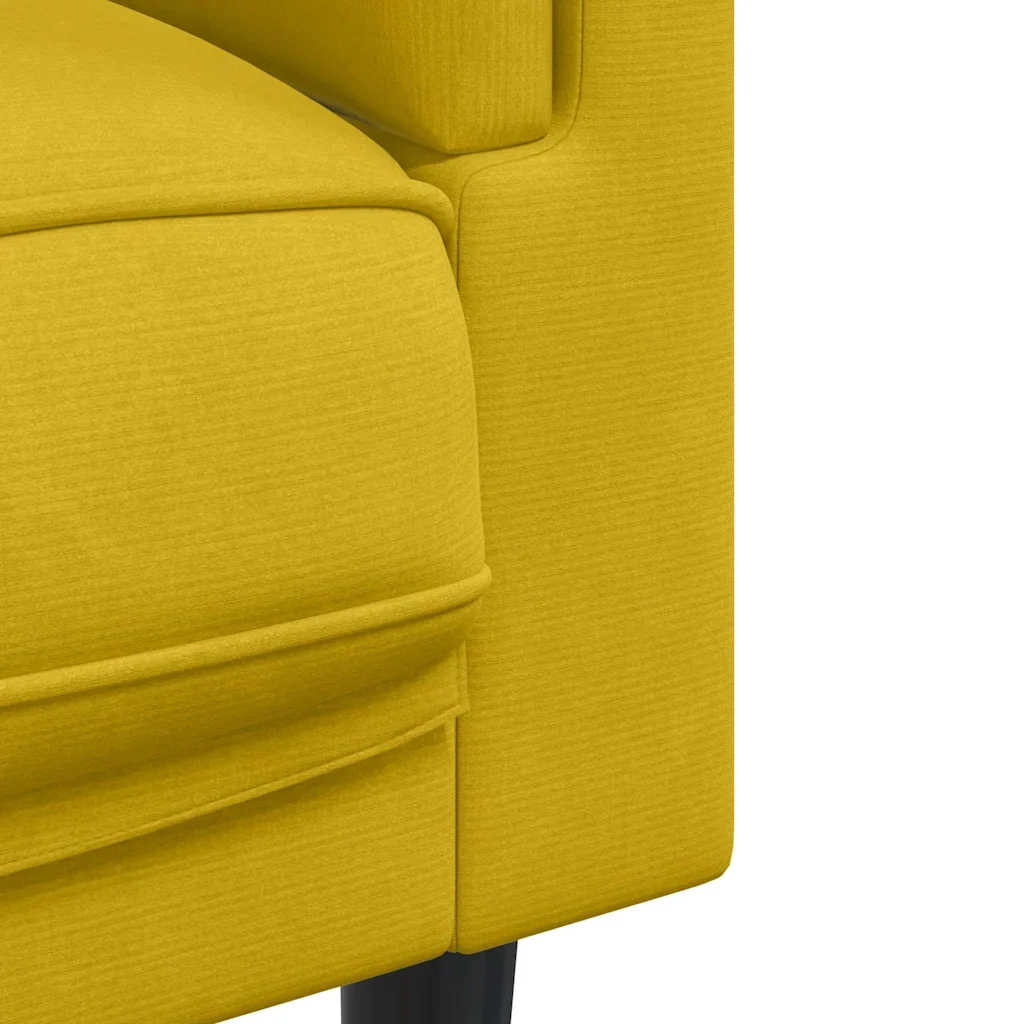 Set di Divani 3 pz con Cuscini Giallo in Velluto - Image 6