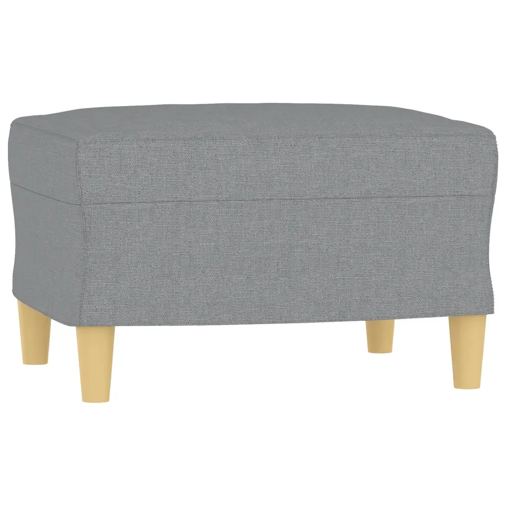 Set di Divani 3 pz con Cuscini Grigio Chiaro in Tessuto - Image 4