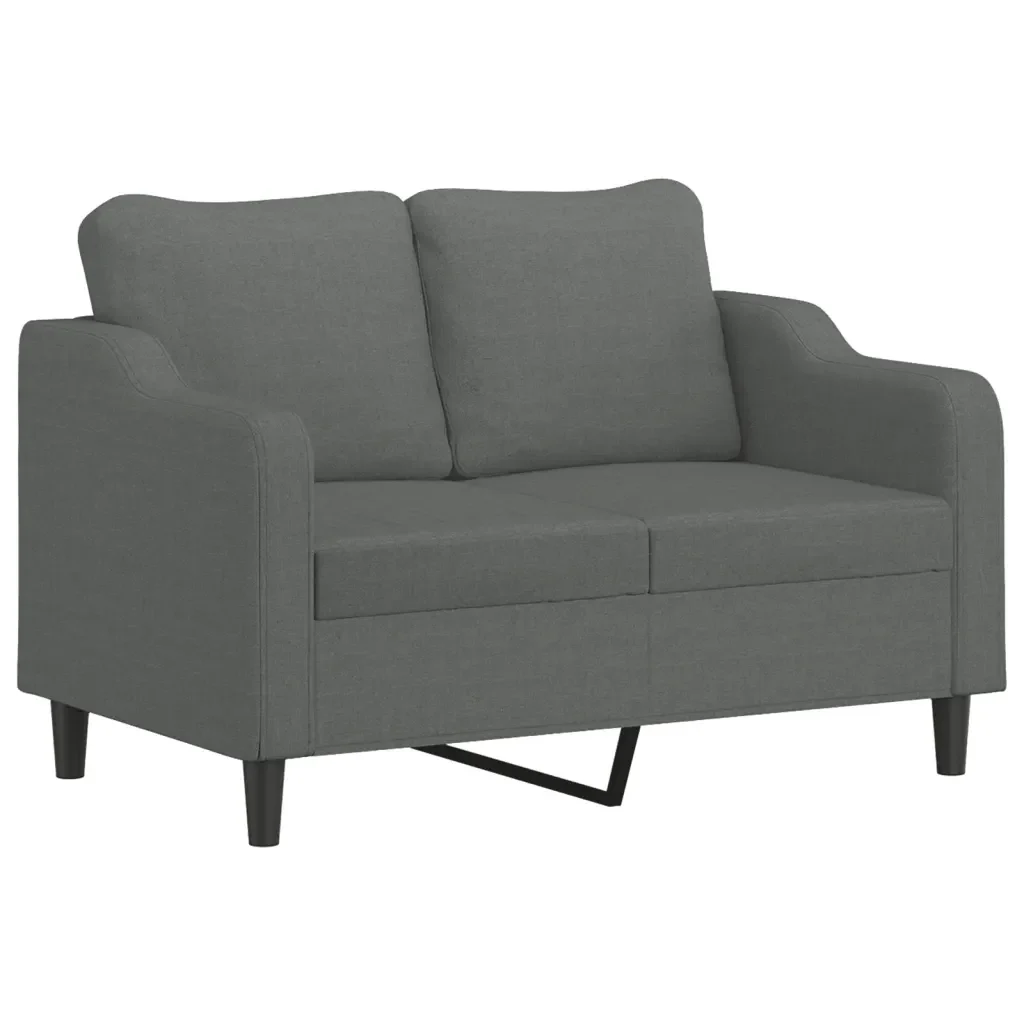 Set di Divani 3 pz con Cuscini Grigio Scuro in Tessuto - Image 3