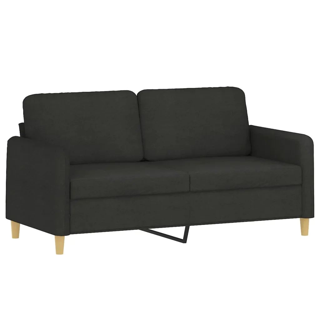 Set di Divani 3 pz con Cuscini Nero in Tessuto - Image 3