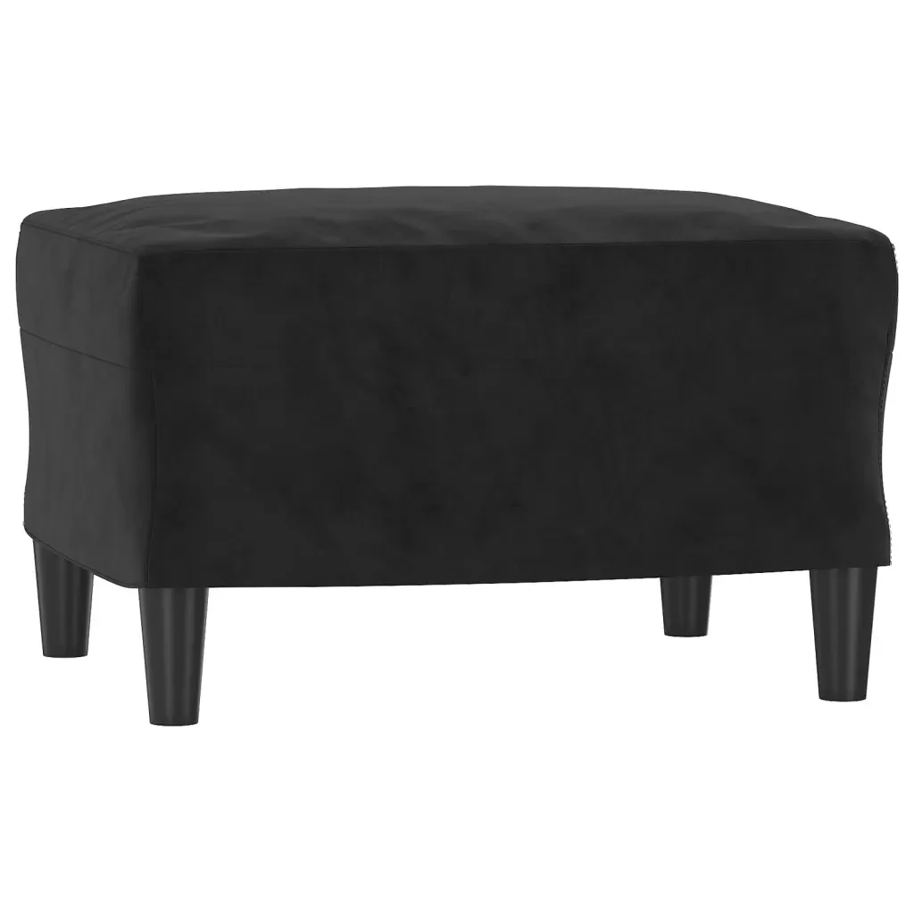 Set di Divani 3 pz con Cuscini Nero in Velluto - Image 4